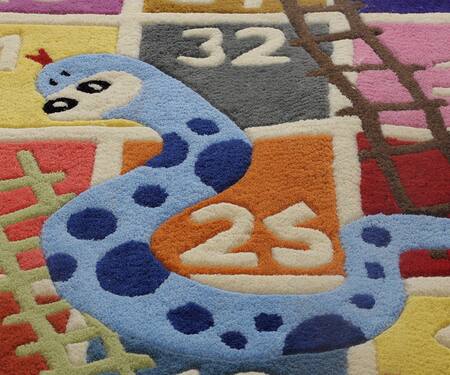 Littlelooms_Multi Color Hand Tufted Blend Of 50% New Handcrafted Snakes And Ladders Rug_Online_at_Aza_Fashions