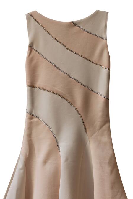 Buy_Pwn_Off White Sequin Stone Embellished Dress _Online_at_Aza_Fashions