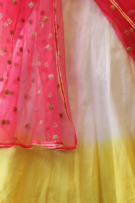 Buy_Pwn_Multi Color Back Bow Knot Blouse With Lehenga And Dupatta _Online_at_Aza_Fashions