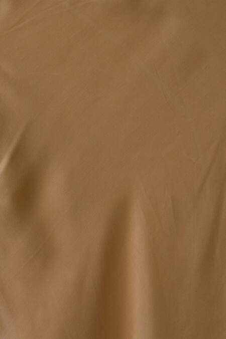 Pwn_Peach Cowl Draped Pearl Embroidered Dress_Online_at_Aza_Fashions