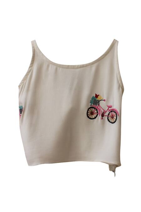 Pwn_Blue Cycle Thread Embroidered Top With Dhoti Pants _Online_at_Aza_Fashions