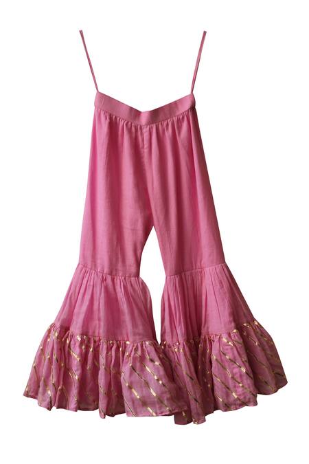 Pwn_Blue Gota Patti Embroidered Kurta Sharara Set_Online_at_Aza_Fashions