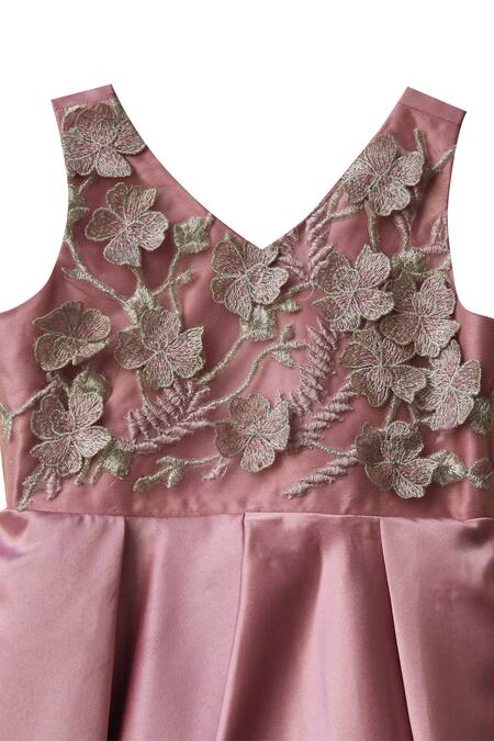 Pwn_Purple Back Bow Floral Embroidered Gown _Online_at_Aza_Fashions