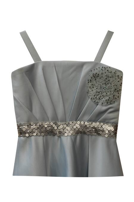 Pwn_Blue Hand Sequin Embroidered Dress_Online_at_Aza_Fashions