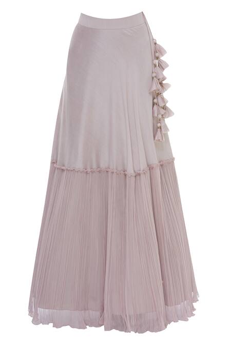 Shop Shruti Ranka Pink V Neck Hand Embroidered Cutdana Lehenga Set Online at Aza Fashions Shop_Shruti Ranka_Pink V Neck Hand Embroidered Cutdana Lehenga Set_Online_at_Aza_Fashions