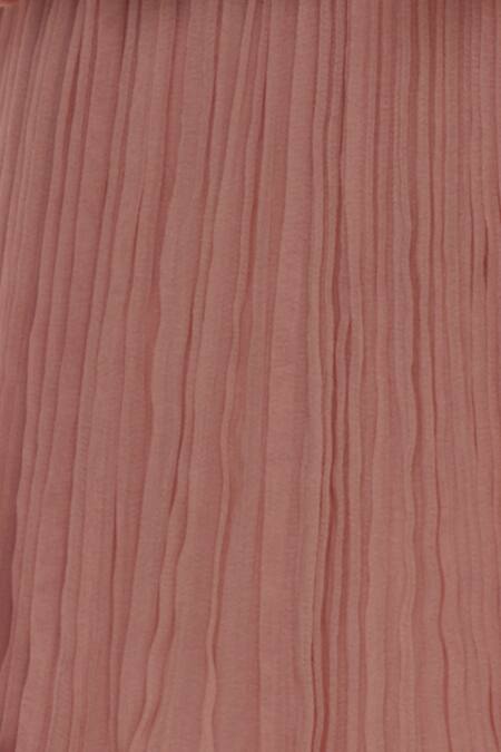 Shruti Ranka Pink Embellished Smocked Blouse With Palazzo And Jacket at Aza Fashions Shruti Ranka_Pink Embellished Smocked Blouse With Palazzo And Jacket_at_Aza_Fashions