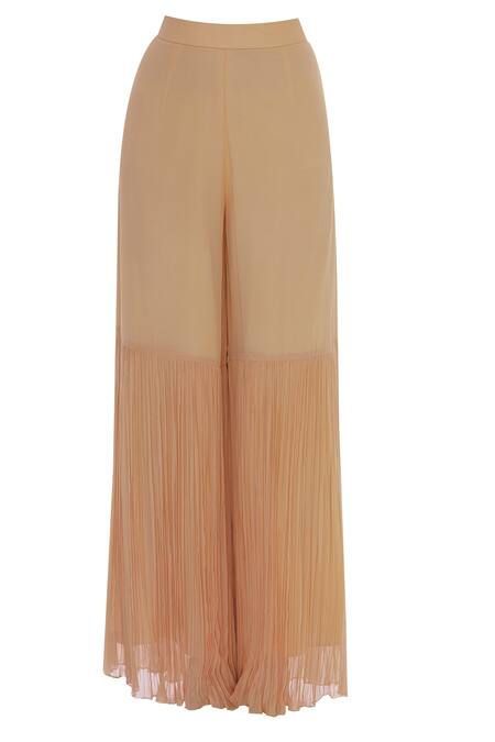 Shop Shruti Ranka Peach Illusion Round Neck Dori Hand Embroidered Kurta Sharara Set Online at Aza Fashions Shop_Shruti Ranka_Peach Illusion Round Neck Dori Hand Embroidered Kurta Sharara Set_Online_at_Aza_Fashions