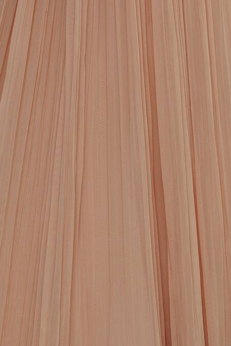 Shruti Ranka_Peach Cutdana Hand Embroidered Lehenga Set_at_Aza_Fashions