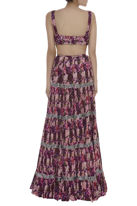 Shehlaa Khan Floral printed lehenga set 