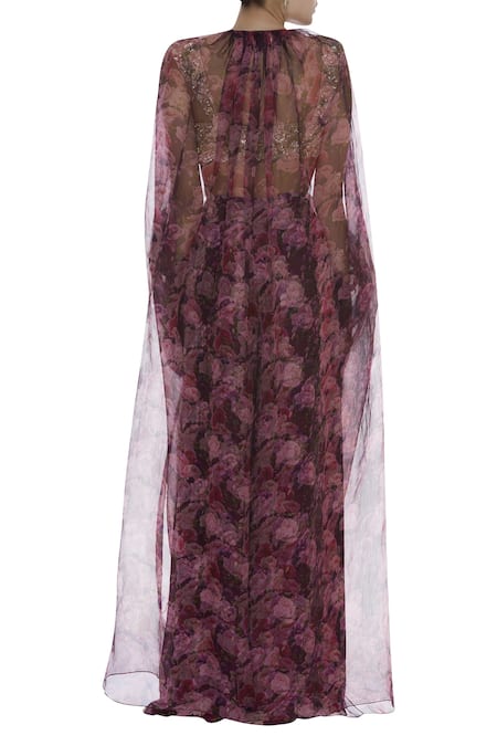 Shehlaa Khan Sequin embroidered bustier & palazzo set with cape 