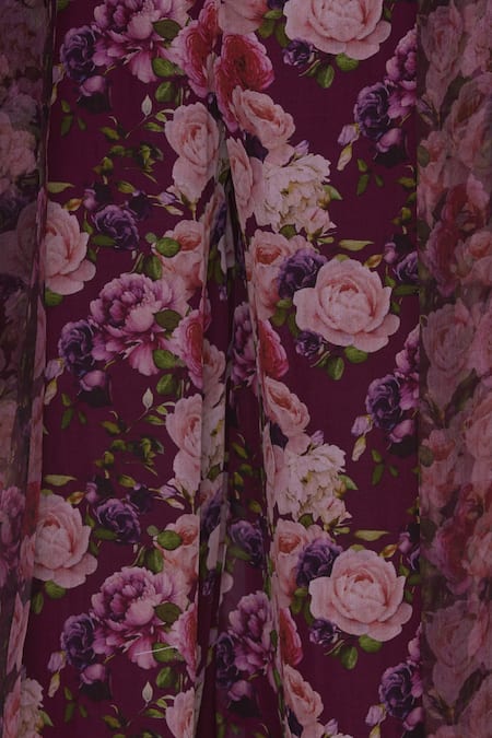 Shehlaa Khan_Beige Mandarin Collar Sequin Embroidered Bustier And Palazzo Set With Cape _at_Aza_Fashions