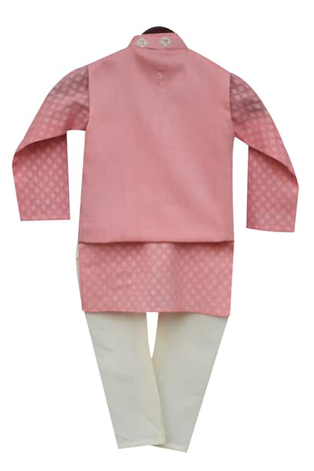 Fayon Kids Printed Kurta Set With Sleeveless Bundi 