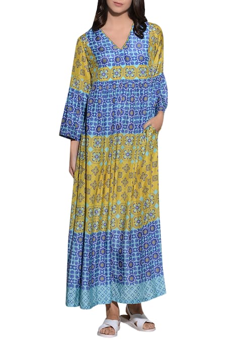 Umbar Embellished & printed maxi dress 