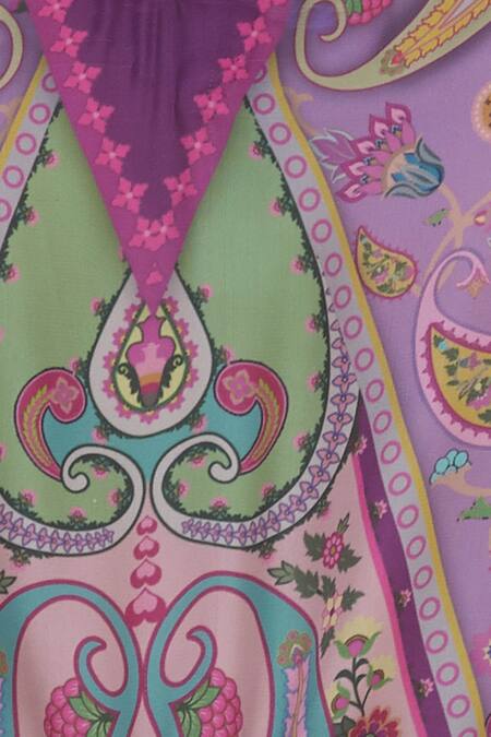 Siddhartha Bansal_Purple Printed Kimono Dress _at_Aza_Fashions