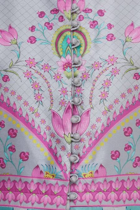 Siddhartha Bansal_Grey Anarkali Style Front Open Tunic _at_Aza_Fashions