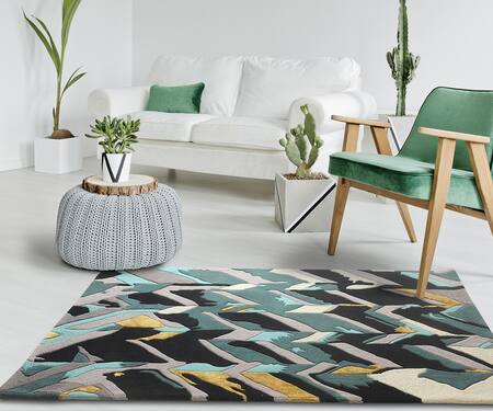 Littlelooms Multi Color Hand Tufted Blend Of 50% New Zealand Wool And50% Classic Canvas Rug