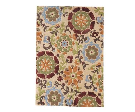 Shop Littlelooms Multi Color Hand Tufted Blend Of 50% New Zealand Wool And50% Classic Floral Rug at Aza Fashions Shop_Littlelooms_Multi Color Hand Tufted Blend Of 50% New Zealand Wool And50% Classic Floral Rug_at_Aza_Fashions