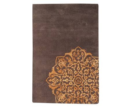 Shop_Littlelooms_Brown Hand Tufted Blend Of 50% New Zealand Wool And50% Pure Classic Dual Hued Rug_at_Aza_Fashions