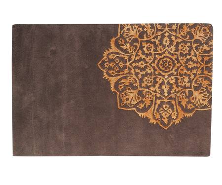 Littlelooms_Brown Hand Tufted Blend Of 50% New Zealand Wool And50% Pure Classic Dual Hued Rug_Online_at_Aza_Fashions