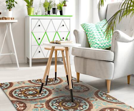 Littlelooms Multi Color Hand Tufted Blend Of 50% New Zealand Wool Classic Floral Motifs Rug