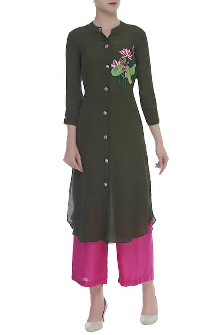 Desert Shine by Sulochana Jangir Flower motif embroidered shirt tunic 