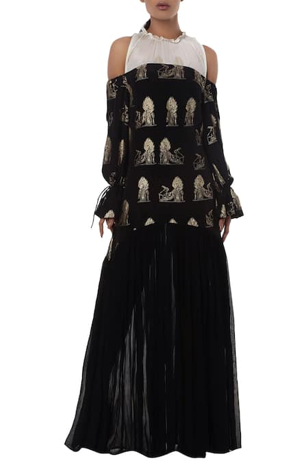 Masaba Black Foil Print Gown