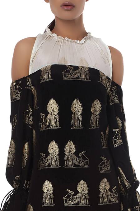 Buy Masaba Black Foil Print Gown Online at Aza Fashions Buy_Masaba_Black Foil Print Gown_Online_at_Aza_Fashions