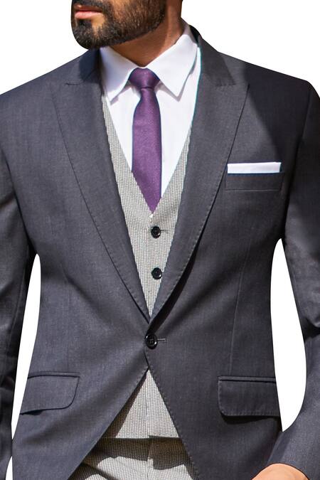 Shop Sarah & Sandeep White Tailcoat With Striped Waistcoat Set at Aza Fashions Shop_Sarah & Sandeep_White Tailcoat With Striped Waistcoat Set_at_Aza_Fashions