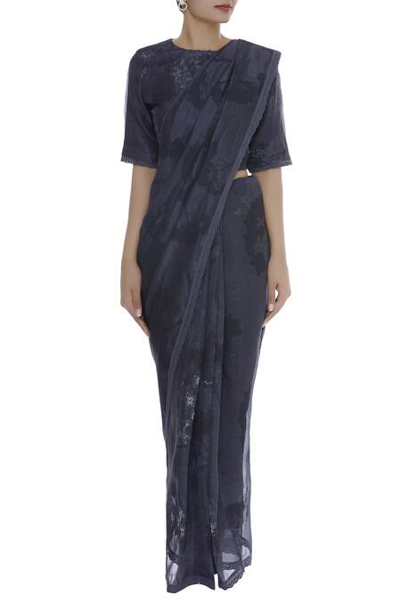 Buy Shagun Manchanda Grey Silk Organza Embroidered Handcrafted And Saree Online at Aza Fashions Buy_Shagun Manchanda_Grey Silk Organza Embroidered Handcrafted And Saree _Online_at_Aza_Fashions
