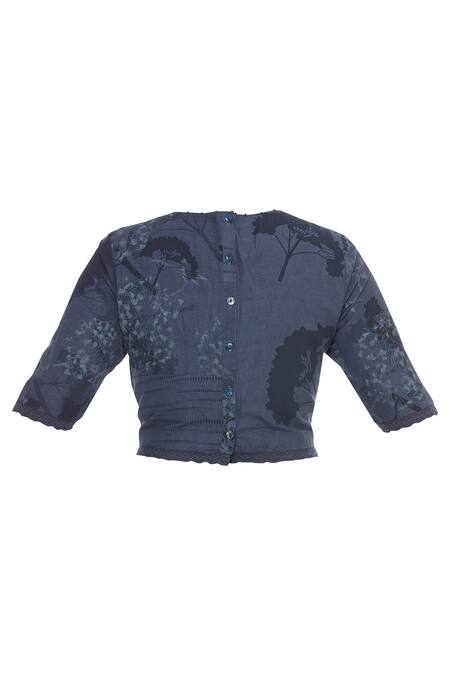 Buy Shagun Manchanda Grey Hand Painted And Embroidered Blouse Online at Aza Fashions Buy_Shagun Manchanda_Grey Hand Painted And Embroidered Blouse _Online_at_Aza_Fashions