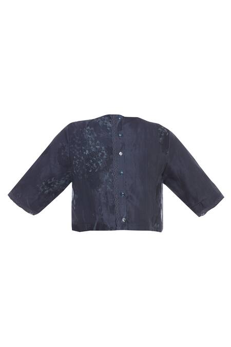 Buy Shagun Manchanda Grey Hand Painted Blouse Online at Aza Fashions Buy_Shagun Manchanda_Grey Hand Painted Blouse _Online_at_Aza_Fashions