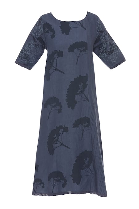 Shop Shagun Manchanda Grey Embroidered And Hand Painted Kurta Online at Aza Fashions Shop_Shagun Manchanda_Grey Embroidered And Hand Painted Kurta _Online_at_Aza_Fashions