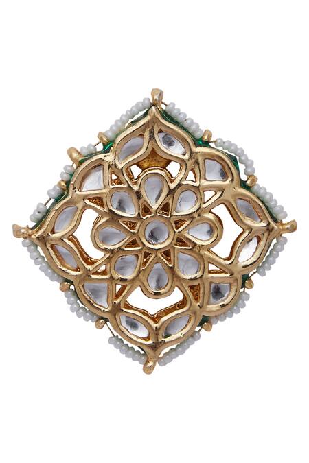 Just Shradhas Gold Plated Pearls, Diamonds, Stones Kundan Embedded Stud Earrings Online at Aza Fashions Just Shradhas_Gold Plated Pearls, Diamonds, Stones Kundan Embedded Stud Earrings _Online_at_Aza_Fashions