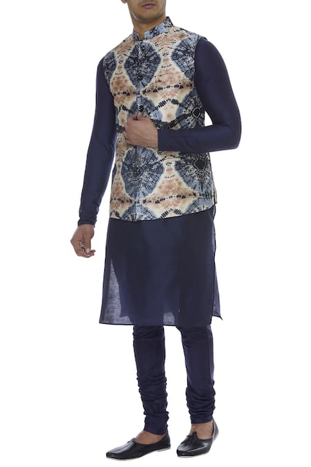 Manish Nagdeo Tie dye nehru jacket set  (For Kids)