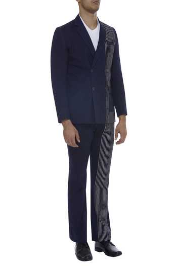 The Pot Plant Clothing_Blue Stripped Button Detail Blazer_Online_at_Aza_Fashions