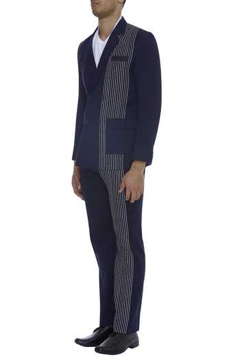 Buy_The Pot Plant Clothing_Blue Stripped Button Detail Blazer_Online_at_Aza_Fashions
