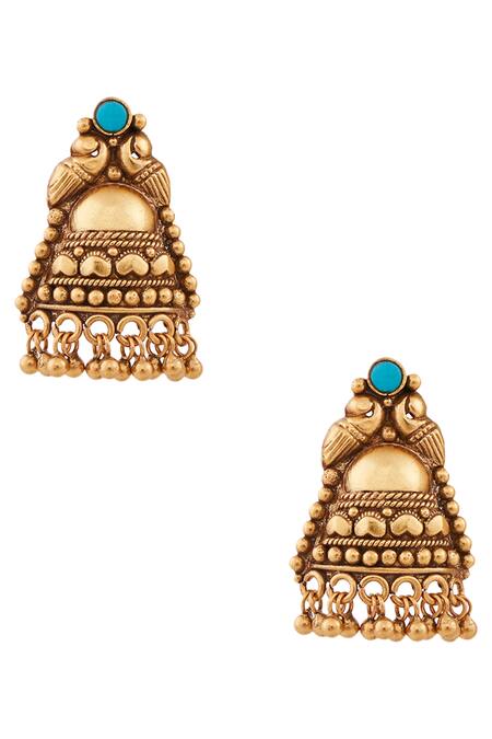 Anita Dongre Gold Plated Peacock On The Bell Architecture Inspired Earrings