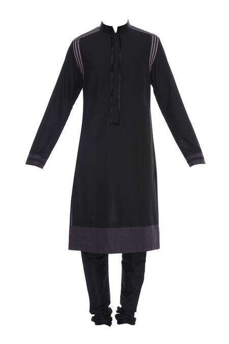 Buy_Manish Malhotra_Black Cutdana Embellished Classic Kurta Set_Online_at_Aza_Fashions