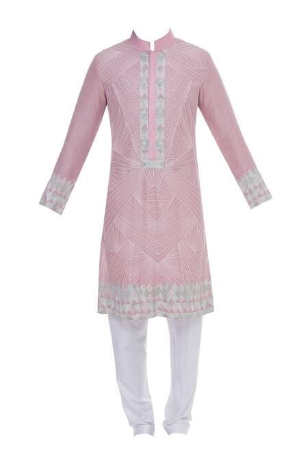 Buy_Manish Malhotra_Pink Resham Embroidered Classic Kurta Set_Online_at_Aza_Fashions