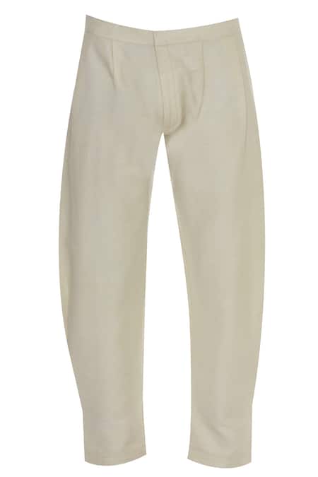 Shop_DivA'NI_Off White Moonga Silk Embroidered Sherwani With Pant And Inner Kurta _Online_at_Aza_Fashions