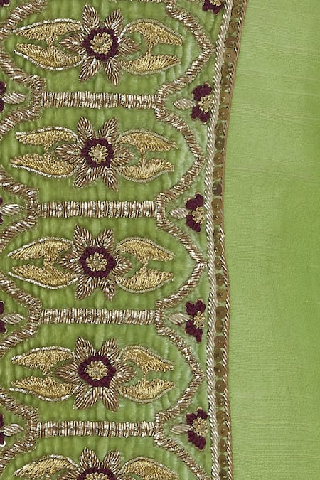 DivA'NI_Green Raw Silk Embroidered Sequin Thread And Sherwani Set _at_Aza_Fashions