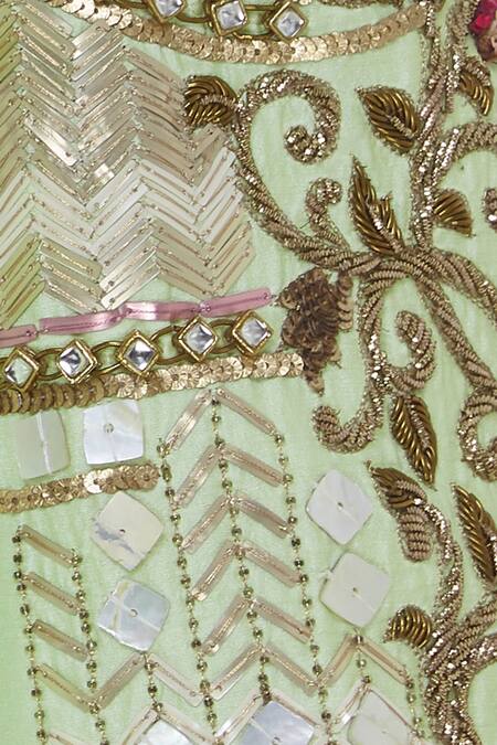 DivA'NI_Gold Raw Silk Embroidered Bandhgala With Trouser Pant_at_Aza_Fashions