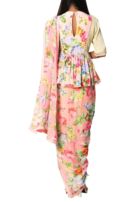 Nikasha Floral Printed Dhoti Saree 