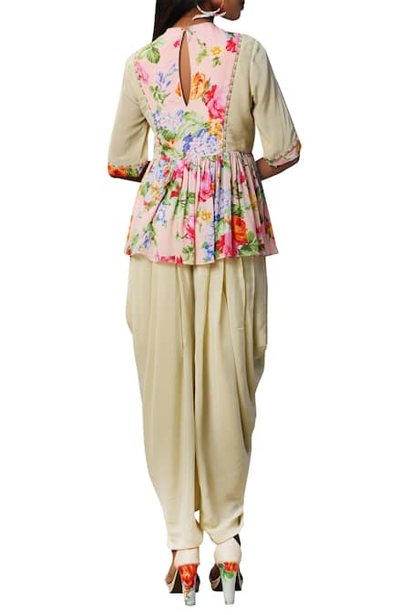 Nikasha Floral Peplum Top With Dhoti pants 