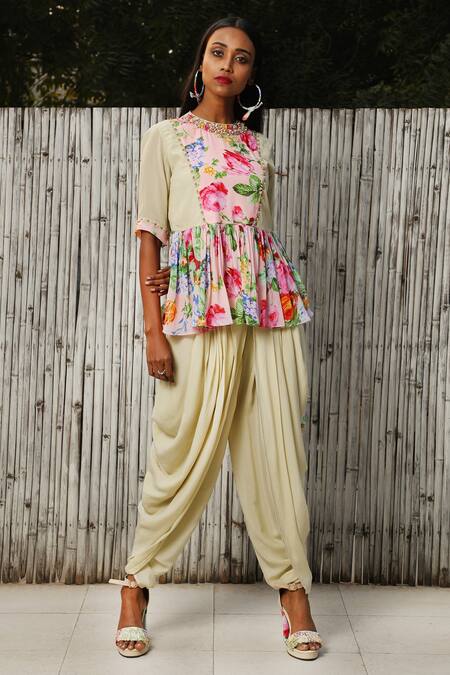 Buy Present Dhoti Salwar Pants for Women Palazzo Free Size 28 Till 34  Printed Dhoti White Color at Amazonin