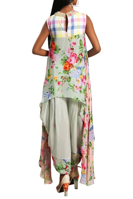 Nikasha Floral print Asymmetric Tunic With Dhoti pants 