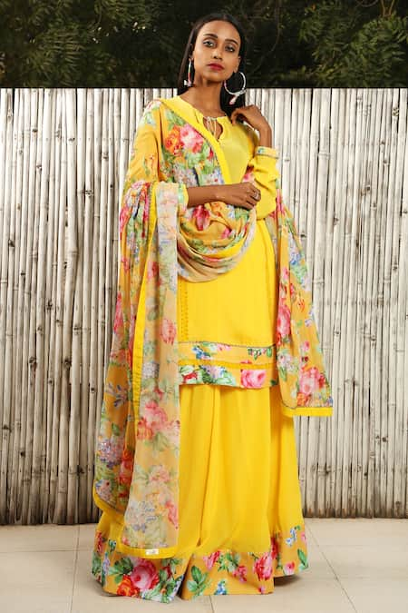 Nikasha Rose Printed Kurta Lehenga Set  