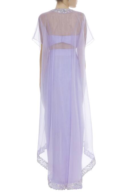 Shop Kresha Lulla Purple Hand Embroidered Bustier With Draped Skirt And Jacket at Aza Fashions Shop_Kresha Lulla_Purple Hand Embroidered Bustier With Draped Skirt And Jacket_at_Aza_Fashions