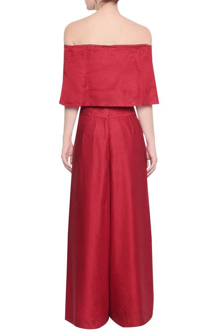 Shop Roshni Chopra Embroidered Cape Blouse And Palazzo Set at Aza Fashions Shop_Roshni Chopra_Embroidered Cape Blouse And Palazzo Set_at_Aza_Fashions