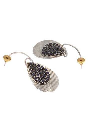 Sangeeta Boochra_Silver Plated Bead Drop String Earrings_Online_at_Aza_Fashions